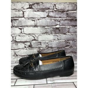 Anthony’s Black Leather Croc Print Tassel Loafers Dress Shoes Men Sz 13M US/46EU